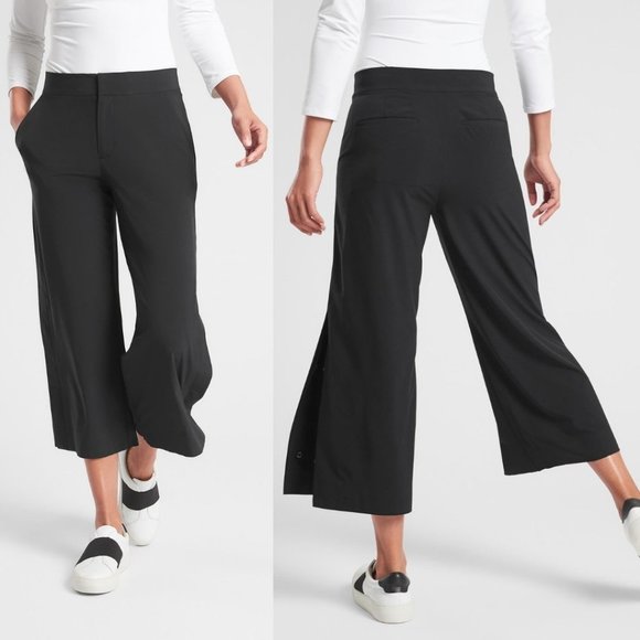 Athleta Black Wide Leg Pants - Picture 1 of 8